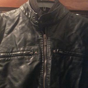 Men’s faux leather motorcycle Jacket.